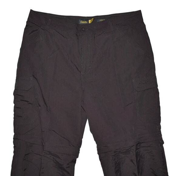Cabelas Mens Convertible 2 in 1 Zip Off Pants Size 36x32 Brown Packable Hiking - Picture 3 of 10